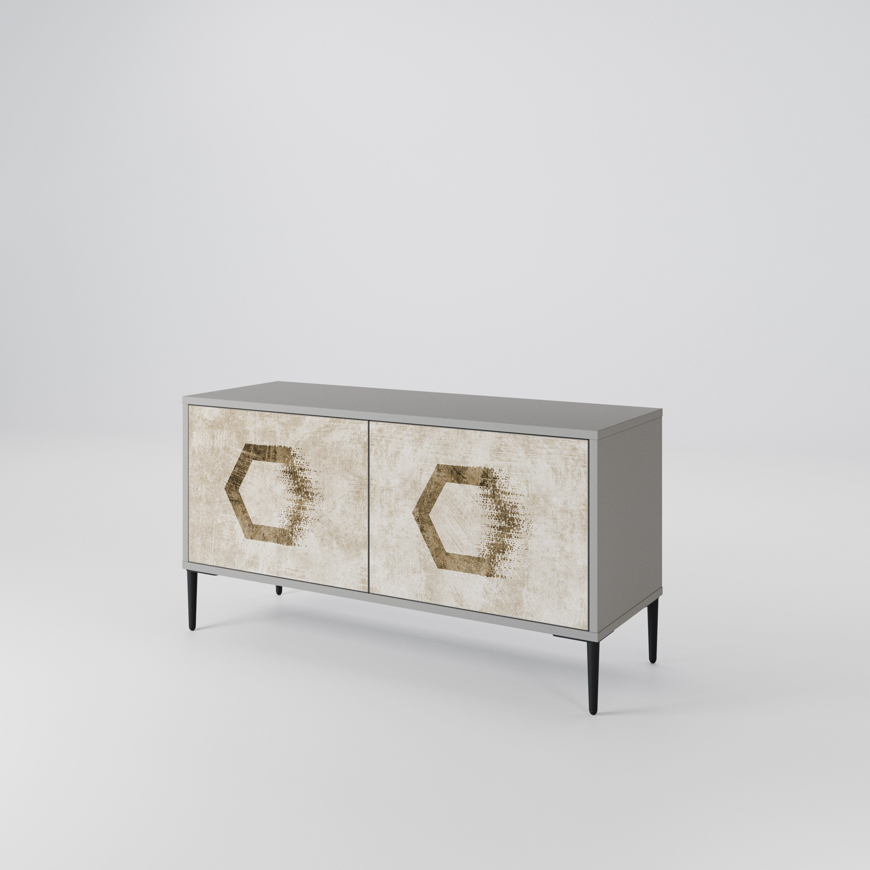 HEXAGONAL SHAPES Compact 2-Door TV Cabinet