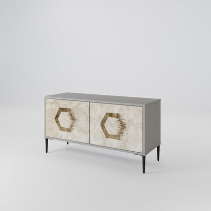 HEXAGONAL SHAPES Compact 2-Door TV Cabinet