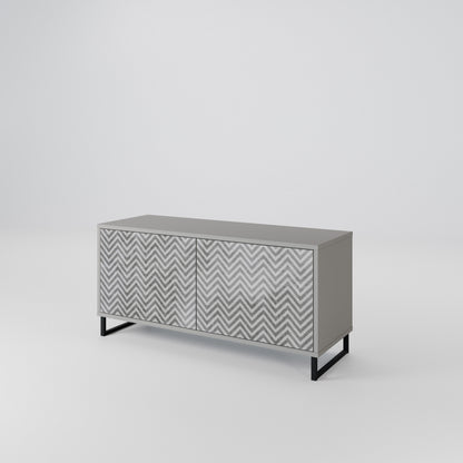 CONCRETE ZIG ZAG Compact 2-Door TV Cabinet