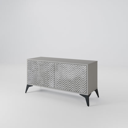 CONCRETE ZIG ZAG Compact 2-Door TV Cabinet