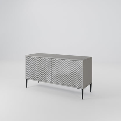 CONCRETE ZIG ZAG Compact 2-Door TV Cabinet