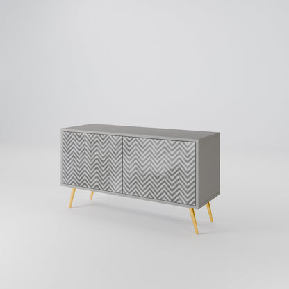 CONCRETE ZIG ZAG Compact 2-Door TV Cabinet