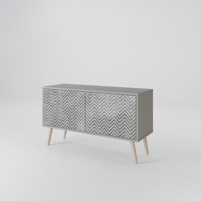 CONCRETE ZIG ZAG Compact 2-Door TV Cabinet