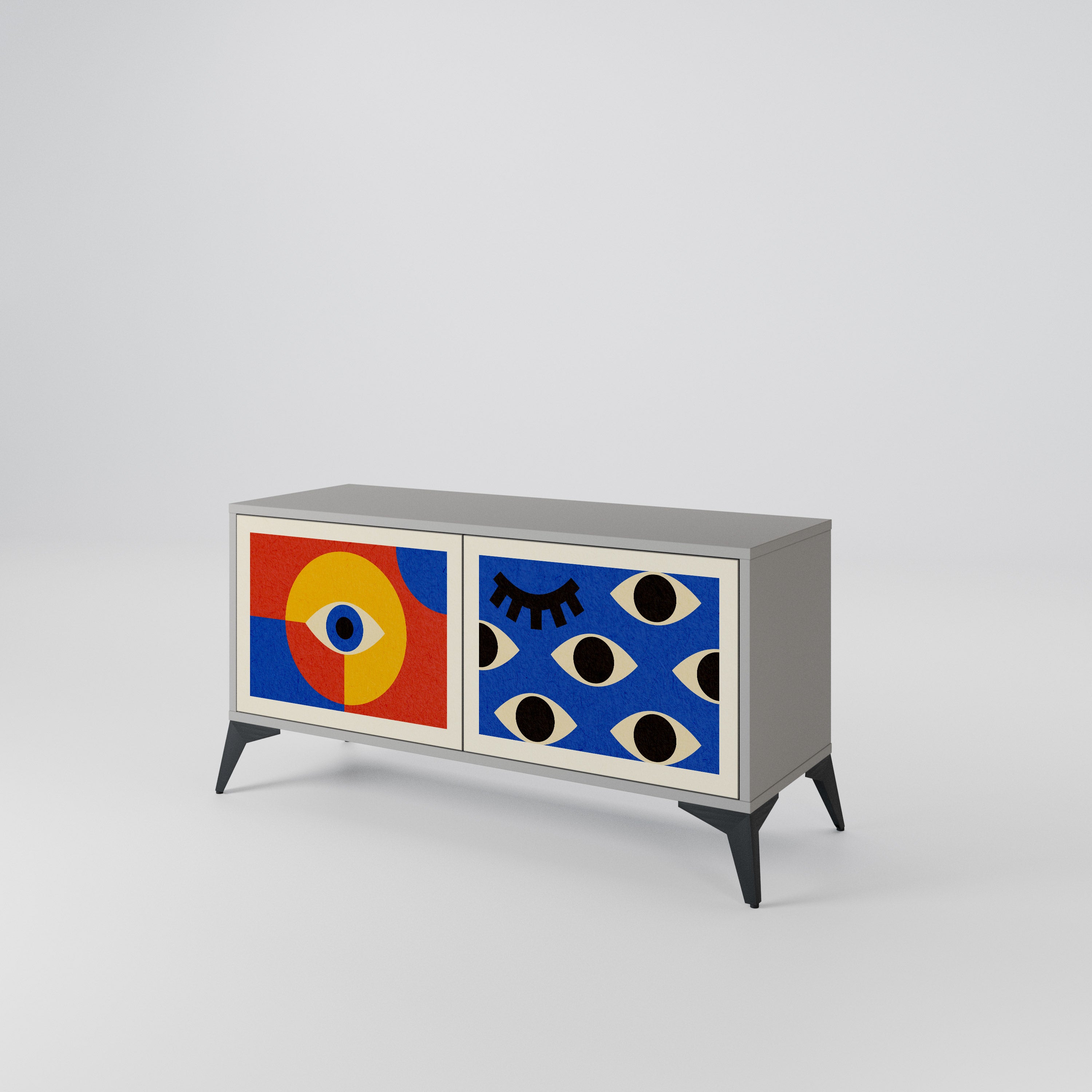 GEOMETRIC EYES Compact 2-Door TV Cabinet