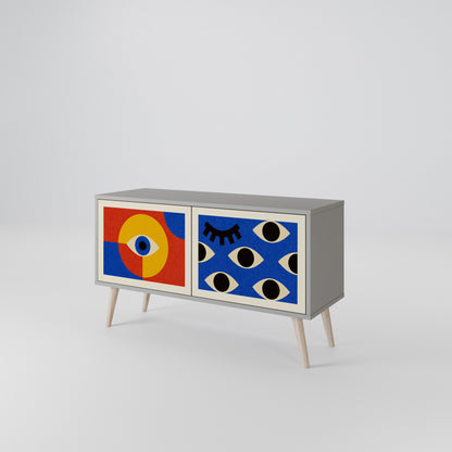 GEOMETRIC EYES Compact 2-Door TV Cabinet