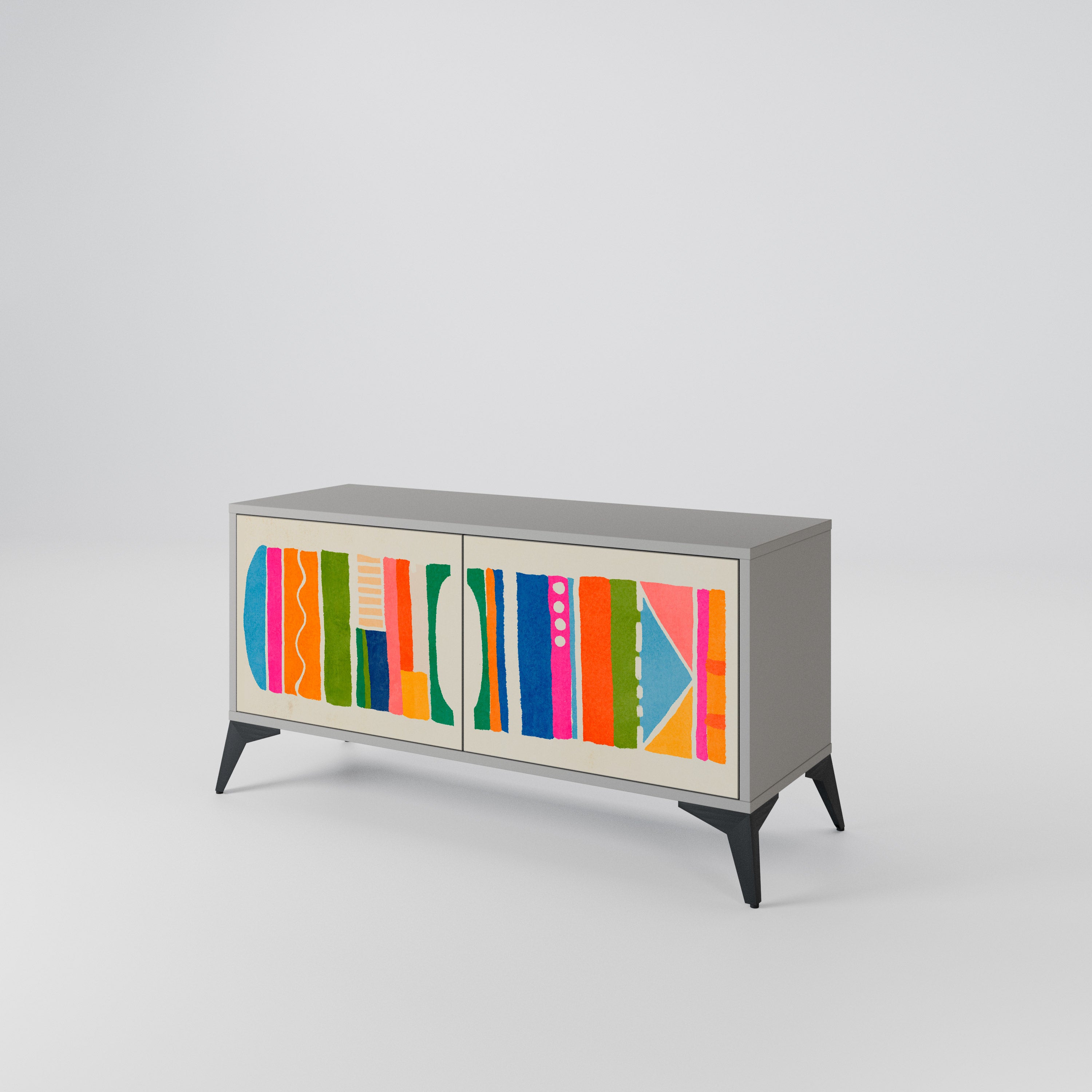 GEOMETRIC SHINE Compact 2-Door TV Cabinet