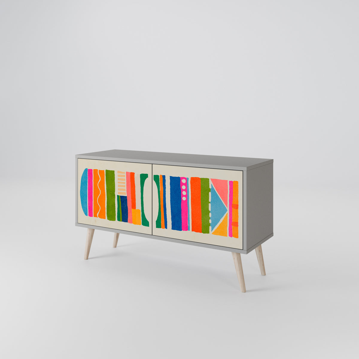 GEOMETRIC SHINE Compact 2-Door TV Cabinet