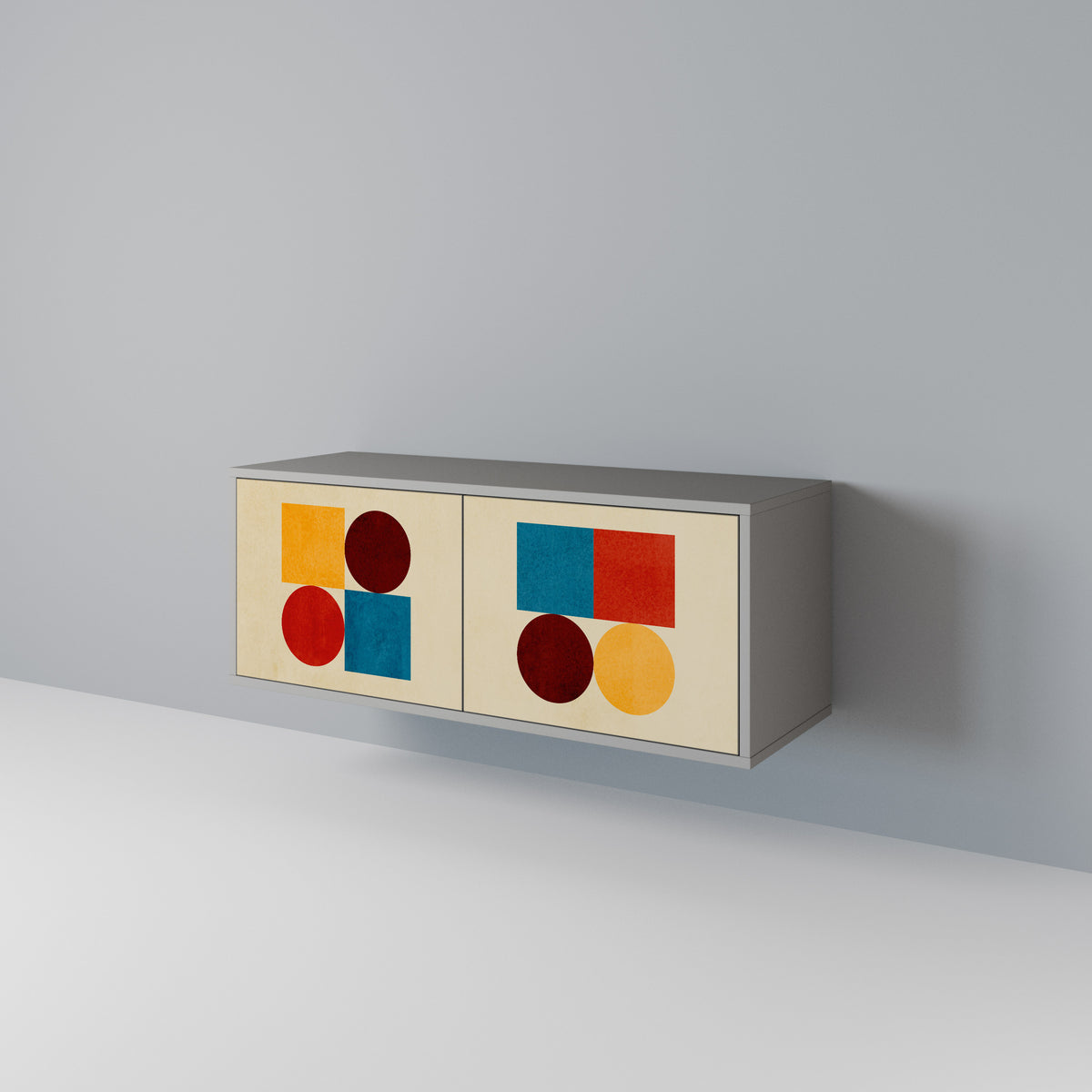 GEOMETRIC PUZZLE Compact 2-Door TV Cabinet