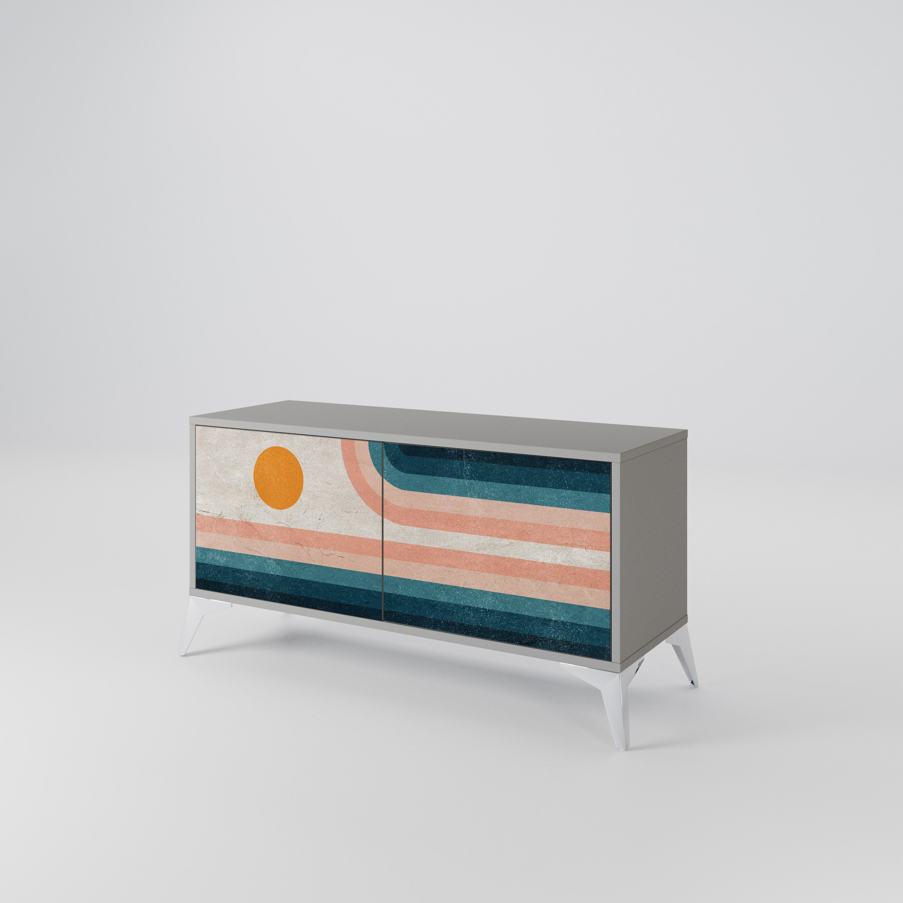 TWO HALVES Compact 2-Door TV Cabinet