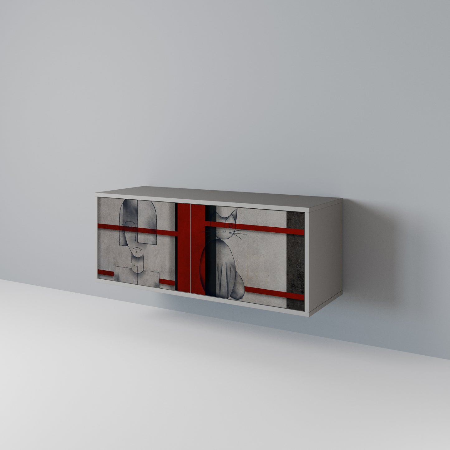GRAY FIGURES Compact 2-Door TV Cabinet