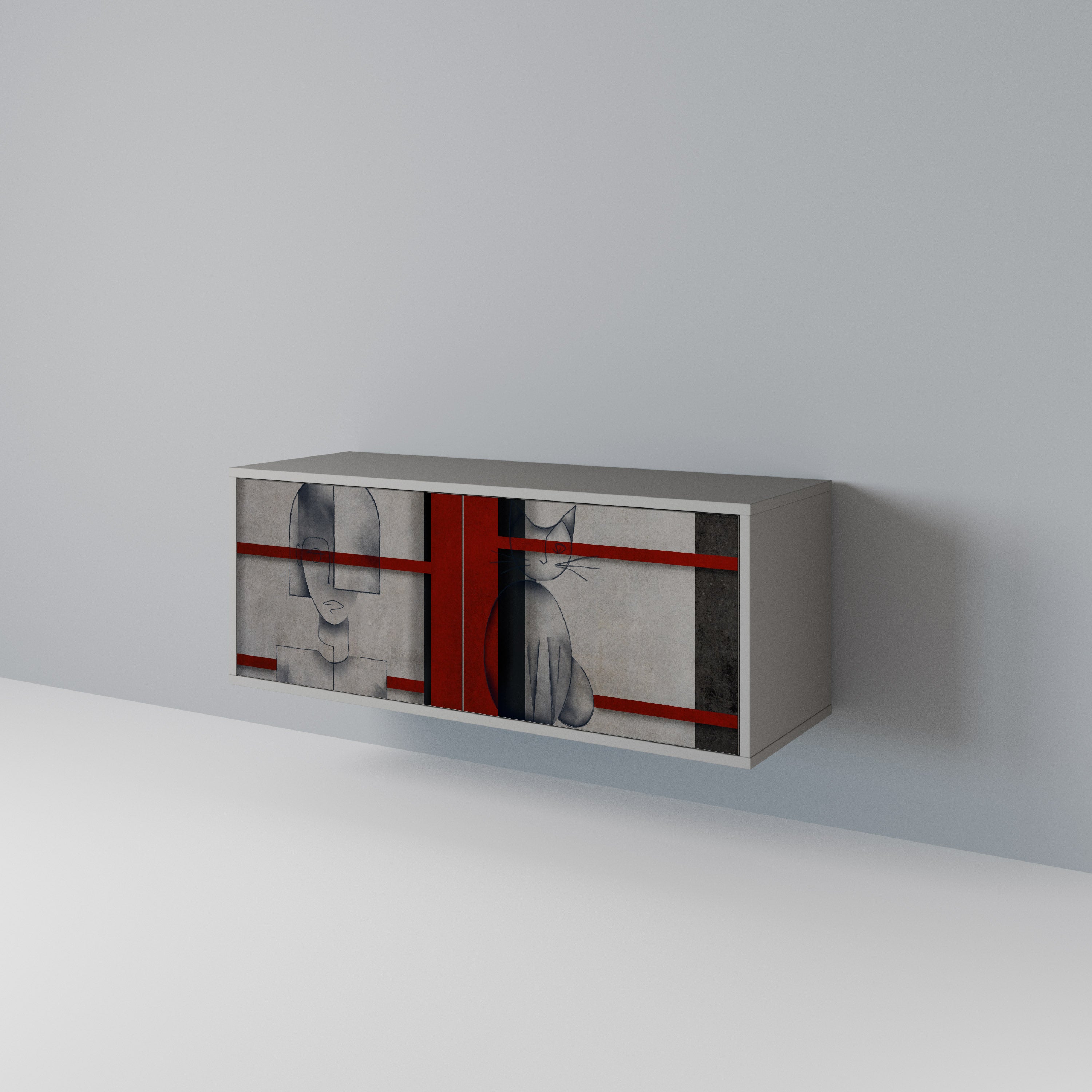 GRAY FIGURES Compact 2-Door TV Cabinet