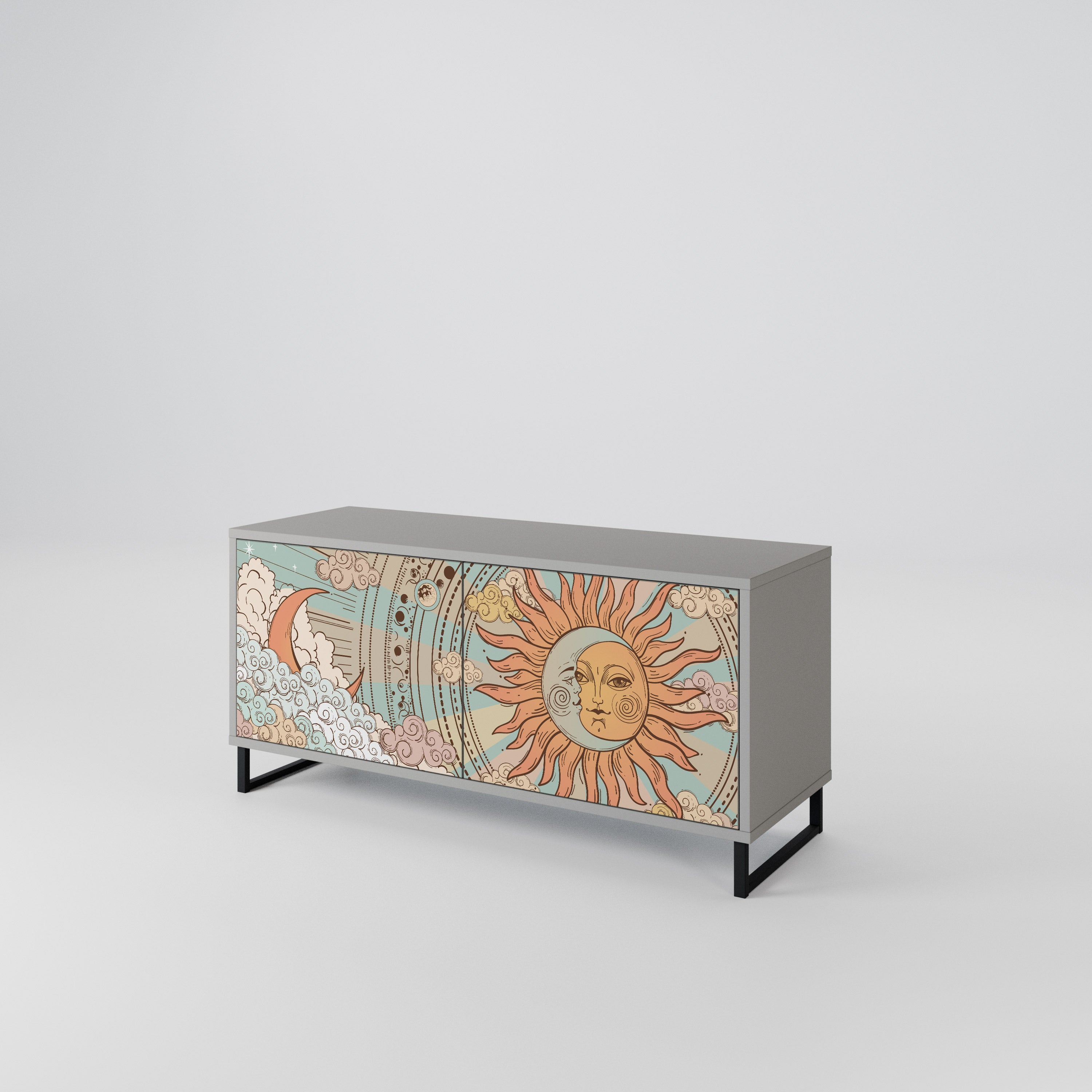 MYSTICAL STRUCTURE Compact 2-Door TV Cabinet