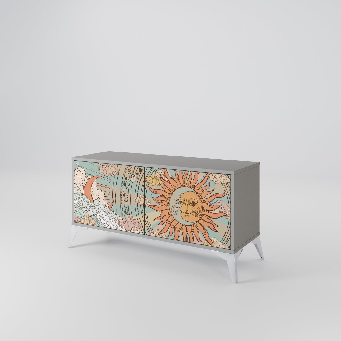 MYSTICAL STRUCTURE Compact 2-Door TV Cabinet
