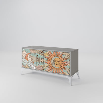 MYSTICAL STRUCTURE Compact 2-Door TV Cabinet