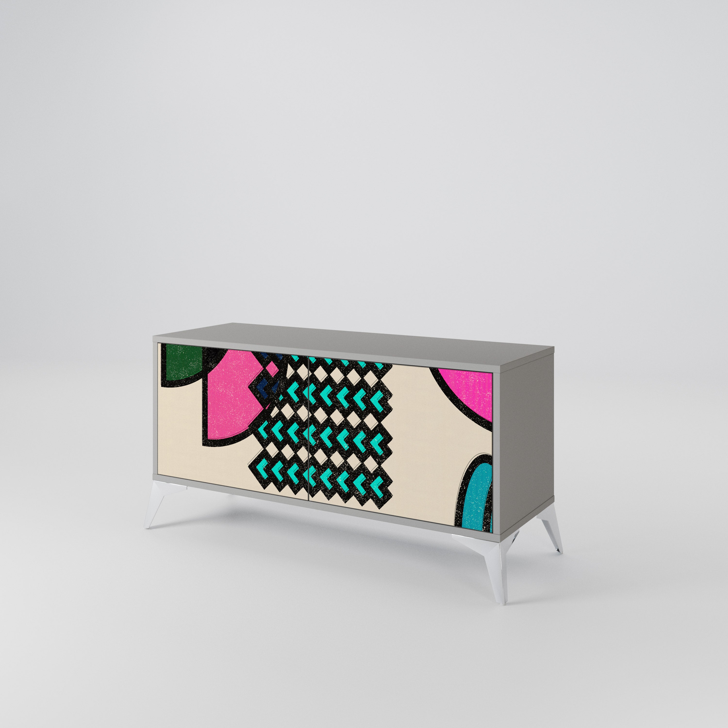 GEOMETRIC RHAPSODY Compact 2-Door TV Cabinet