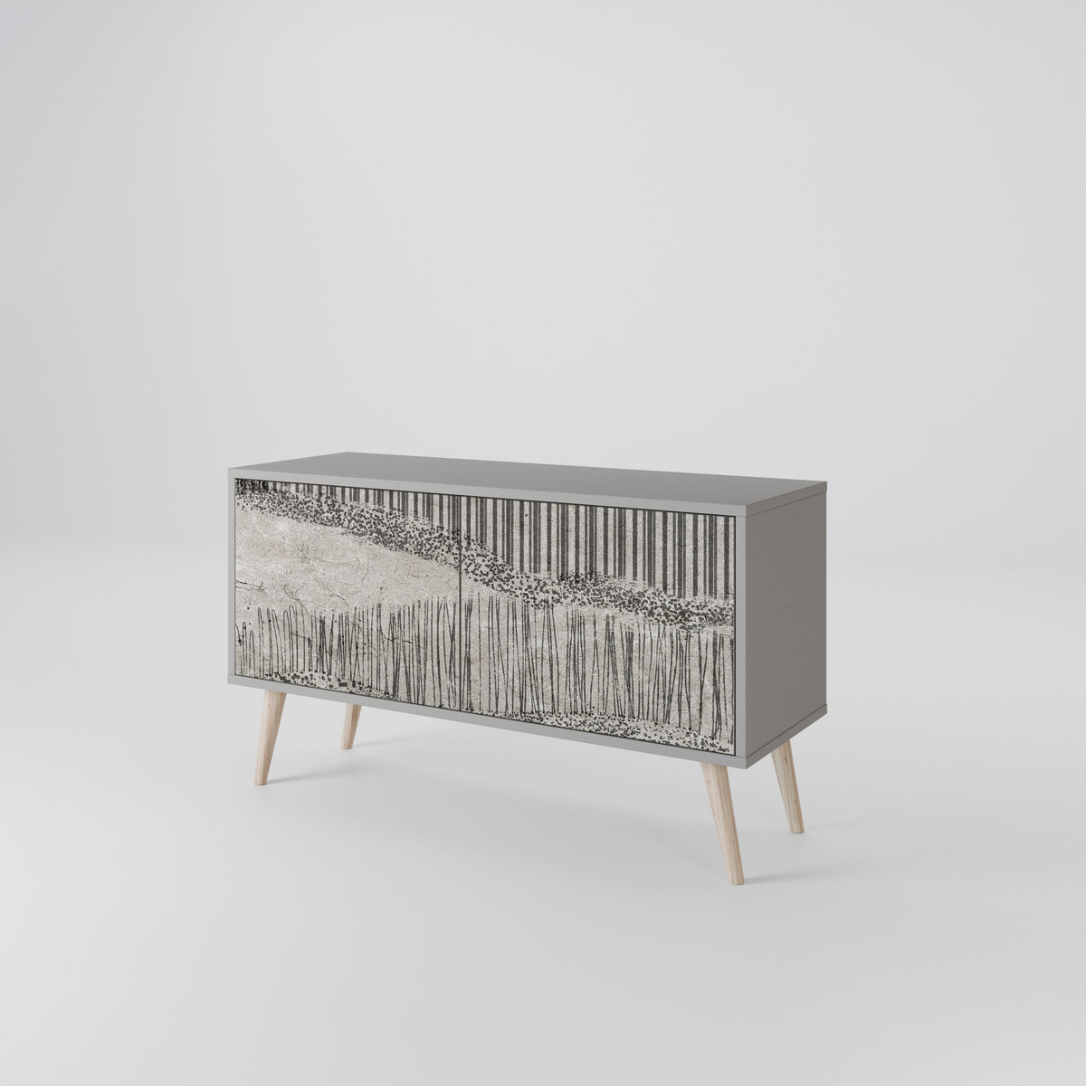 GRAIN LINES Compact 2-Door TV Cabinet