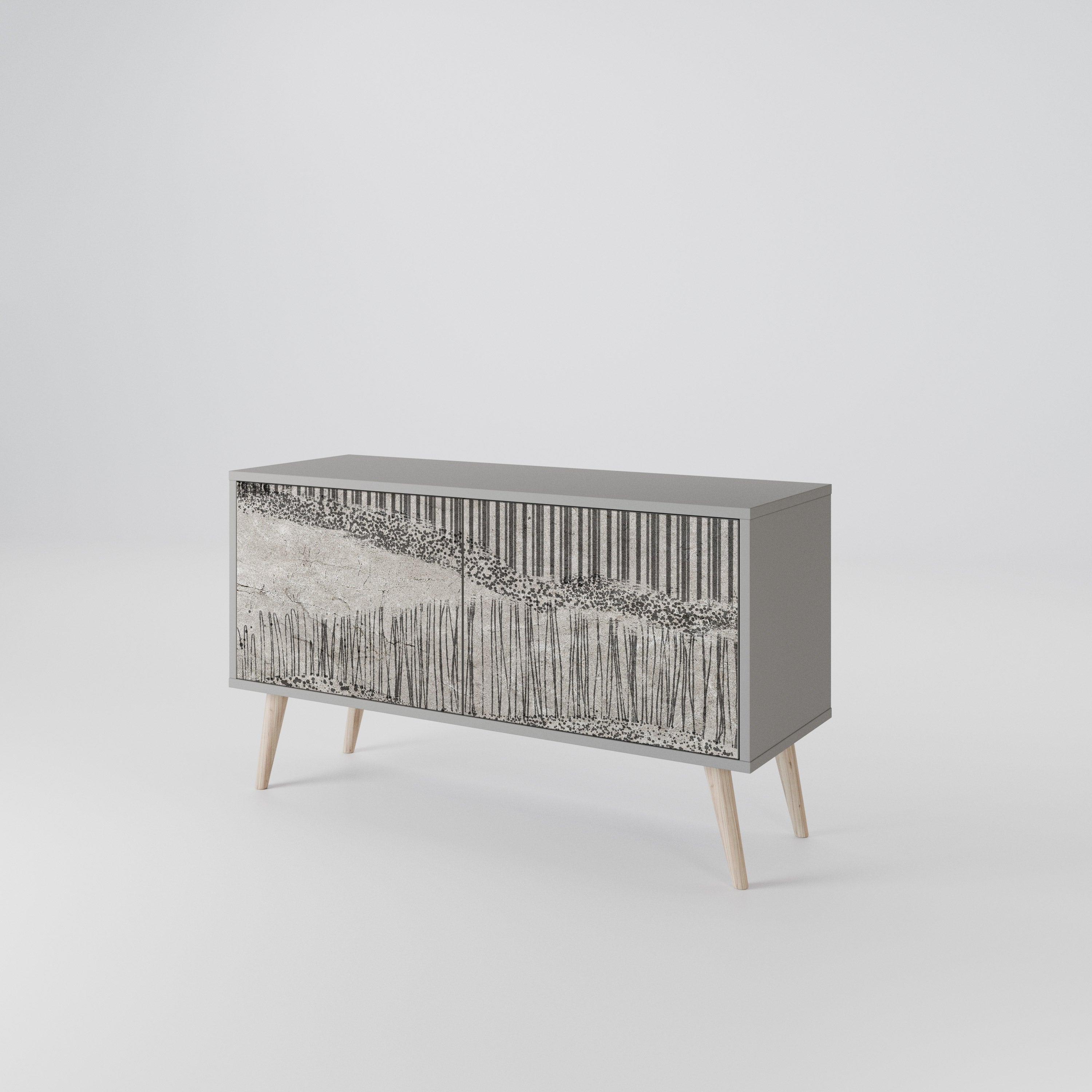 GRAIN LINES Compact 2-Door TV Cabinet