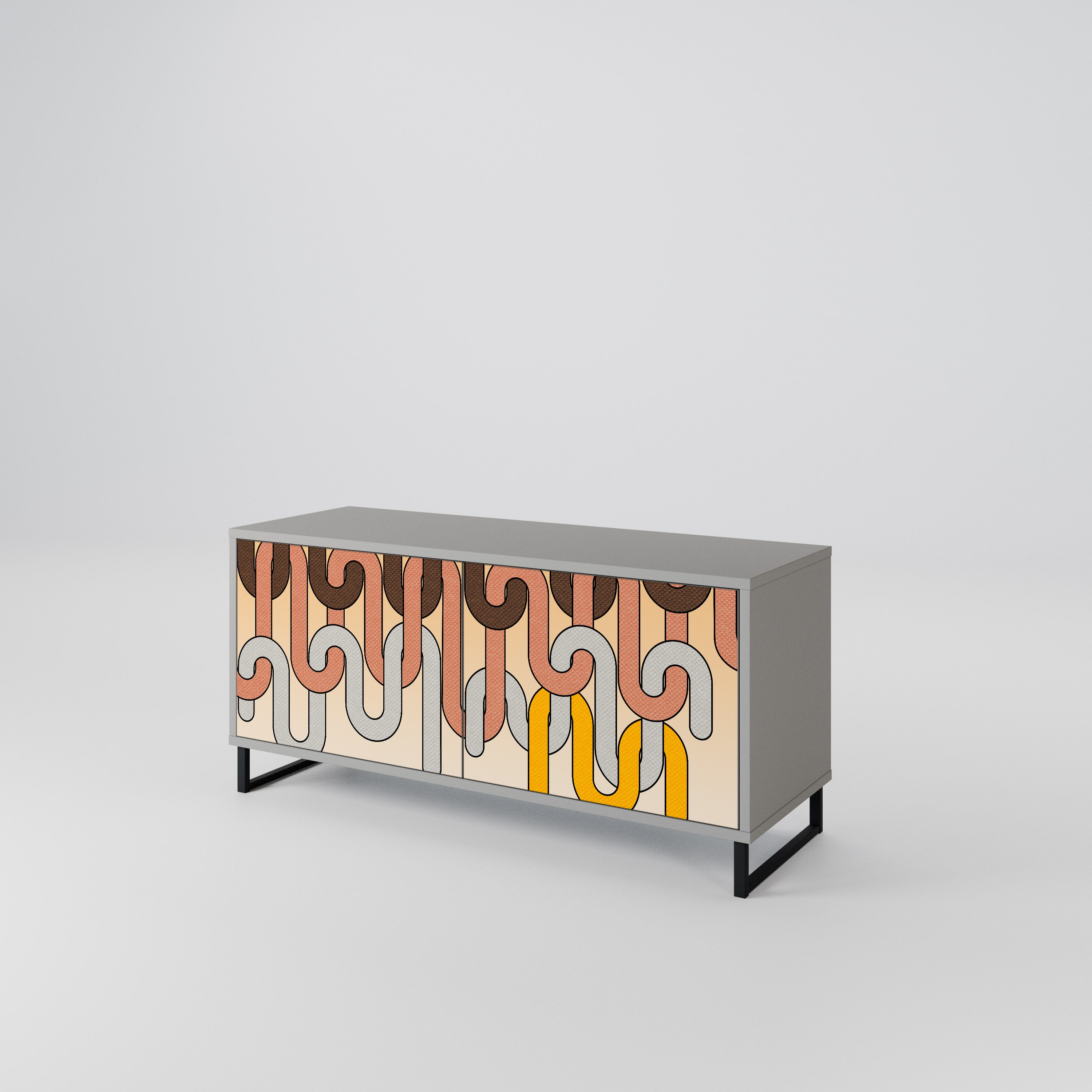 COLORFUL STRINGS Compact 2-Door TV Cabinet