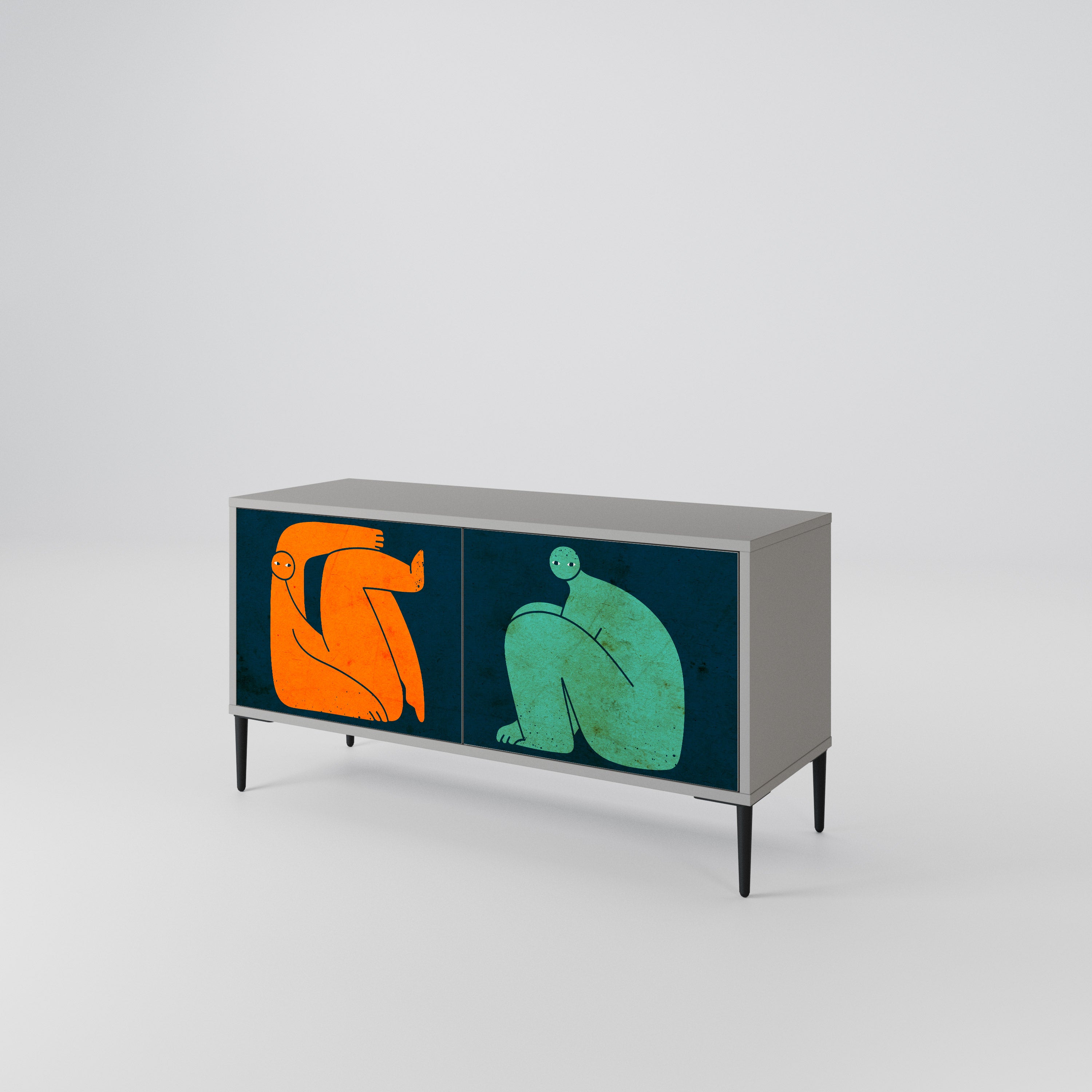 TOGETHER BUT SEPARATELY Compact 2-Door TV Cabinet