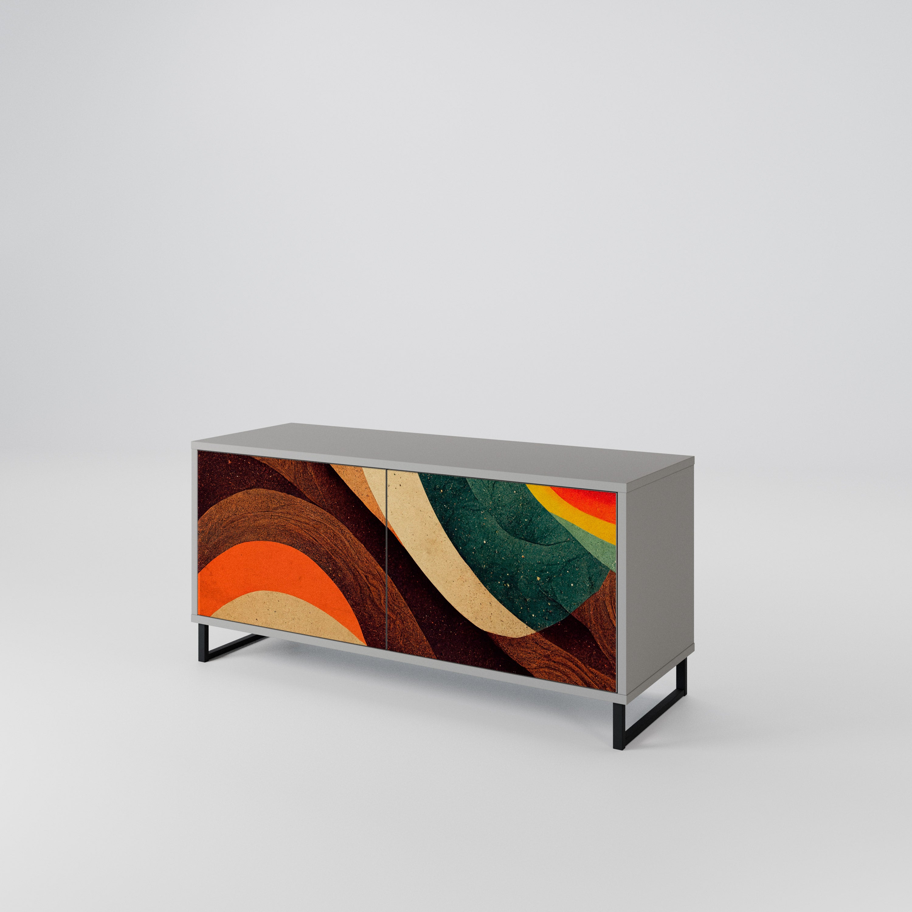 COLORFUL STRANDS Compact 2-Door TV Cabinet