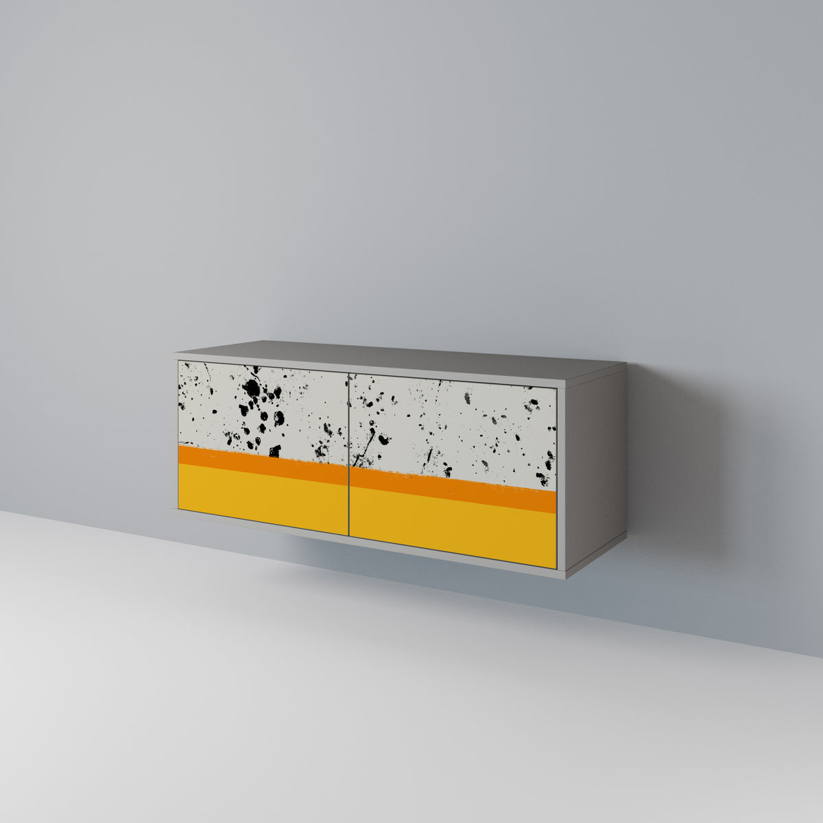 DYED BY ORANGE Compact 2-Door TV Cabinet
