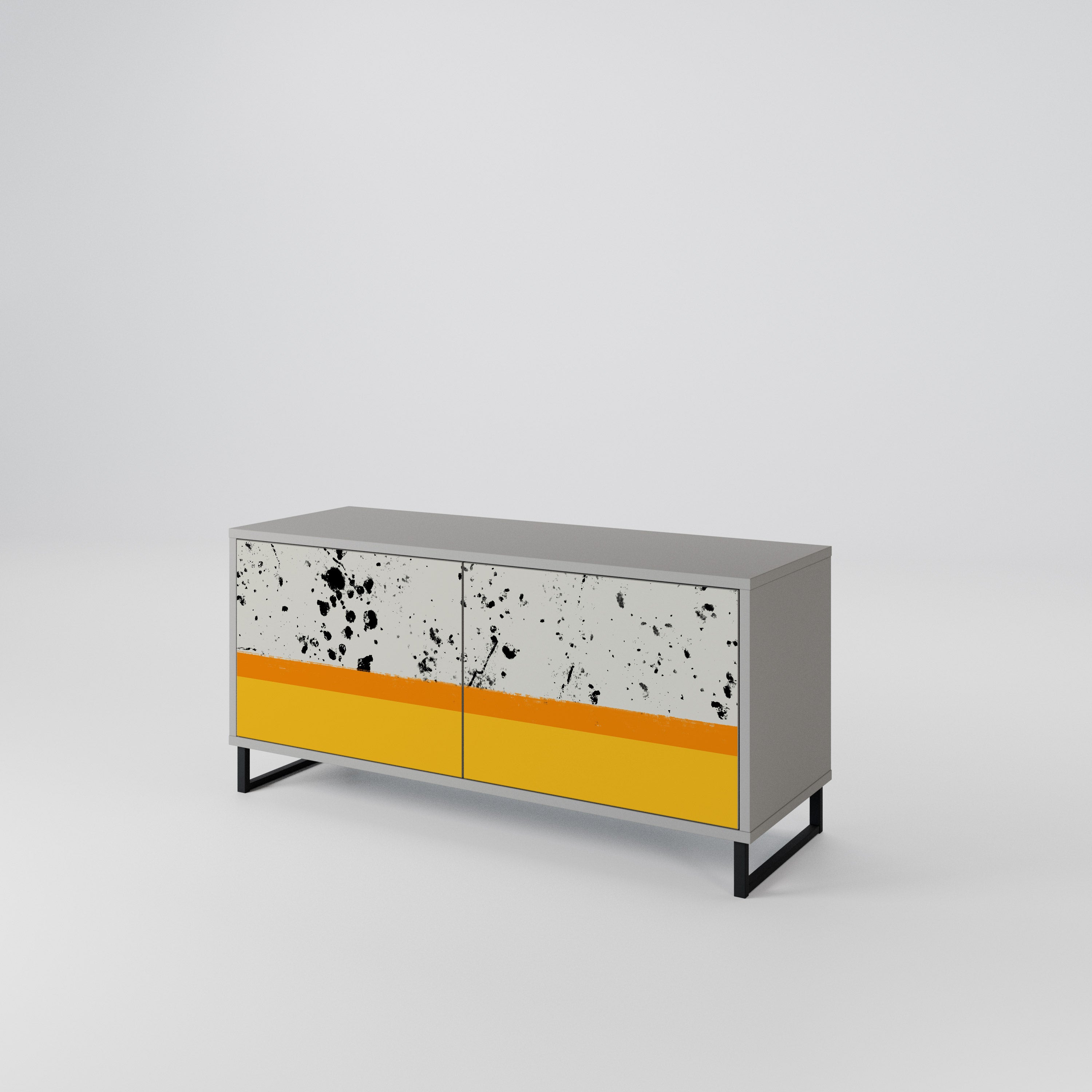 DYED BY ORANGE Compact 2-Door TV Cabinet