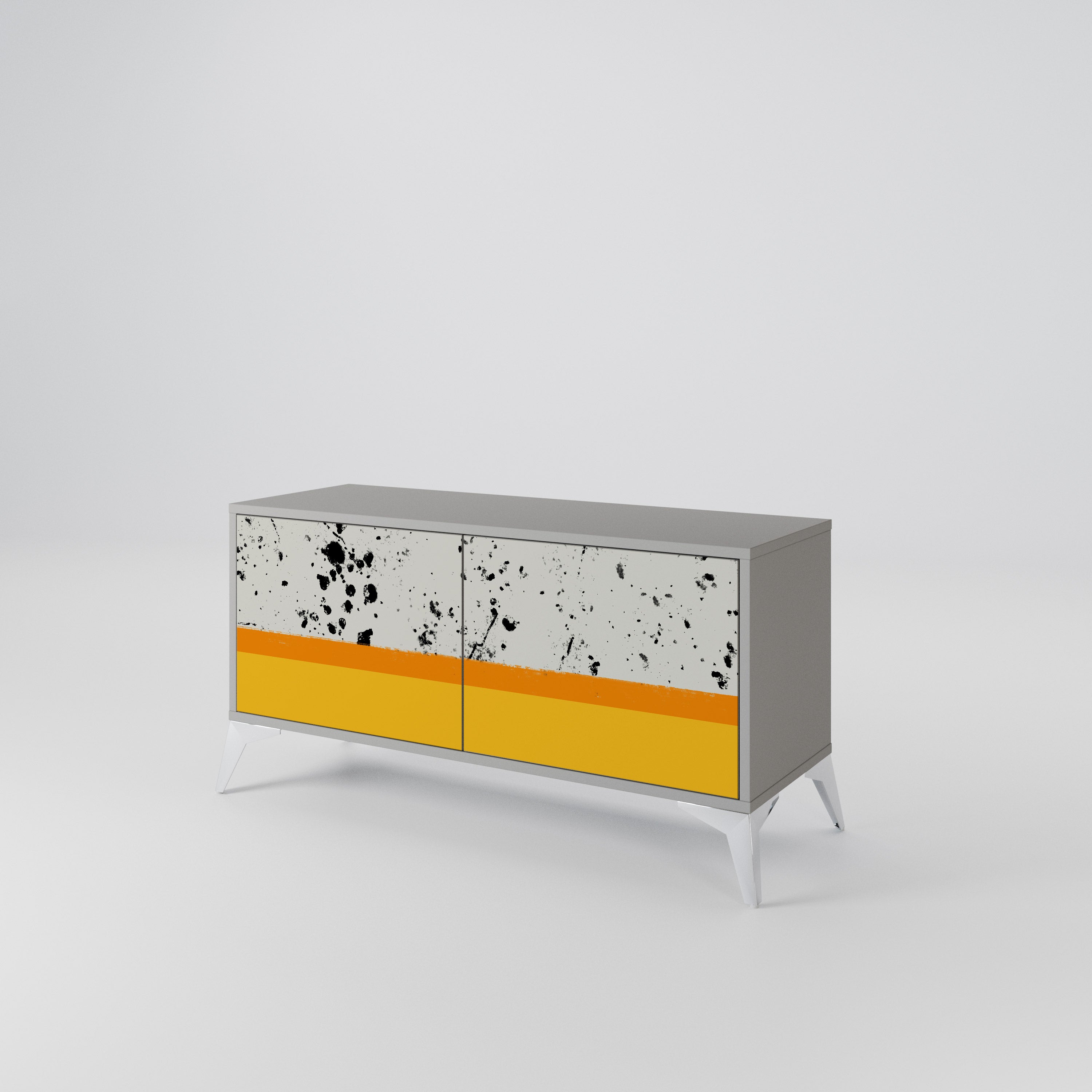 DYED BY ORANGE Compact 2-Door TV Cabinet