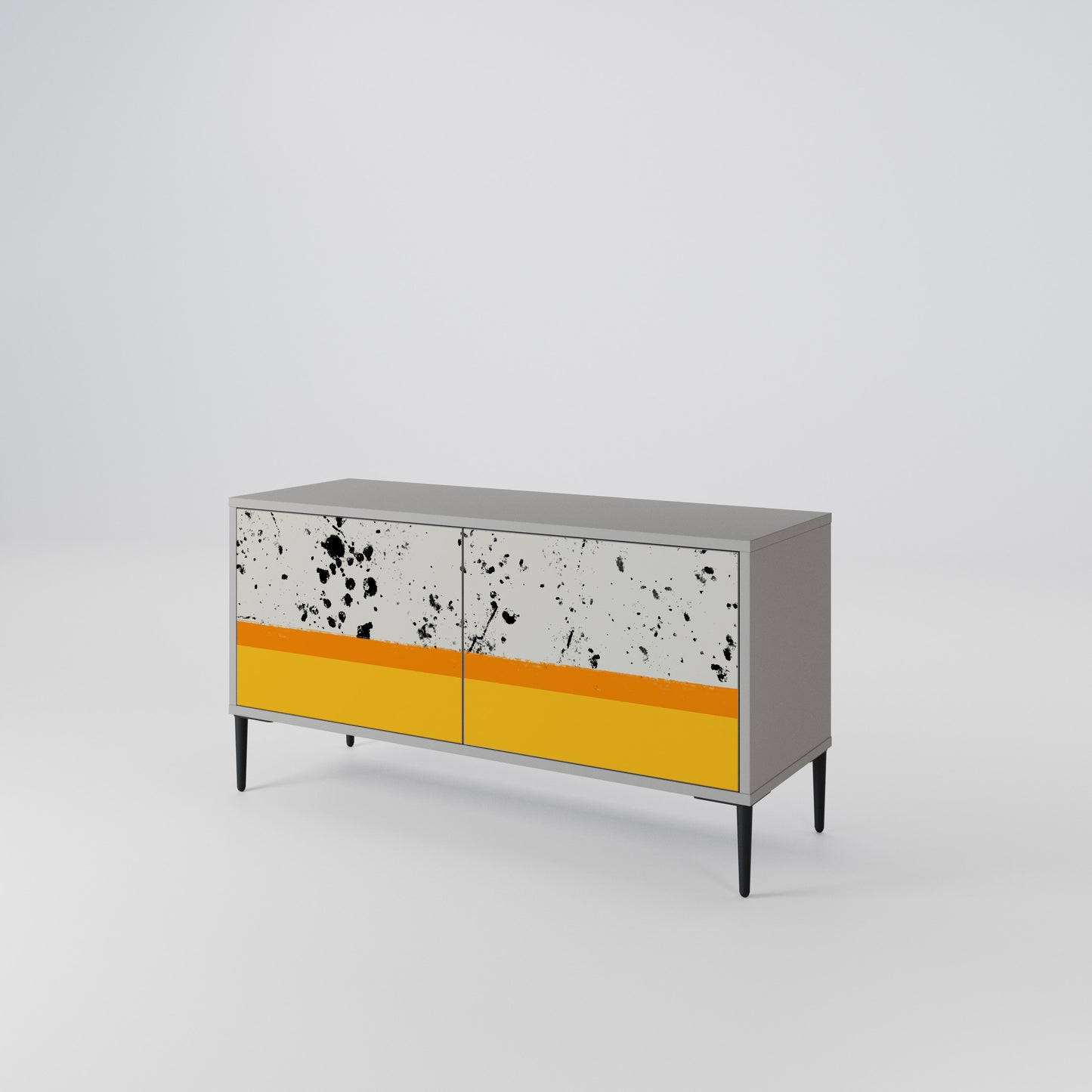DYED BY ORANGE Compact 2-Door TV Cabinet