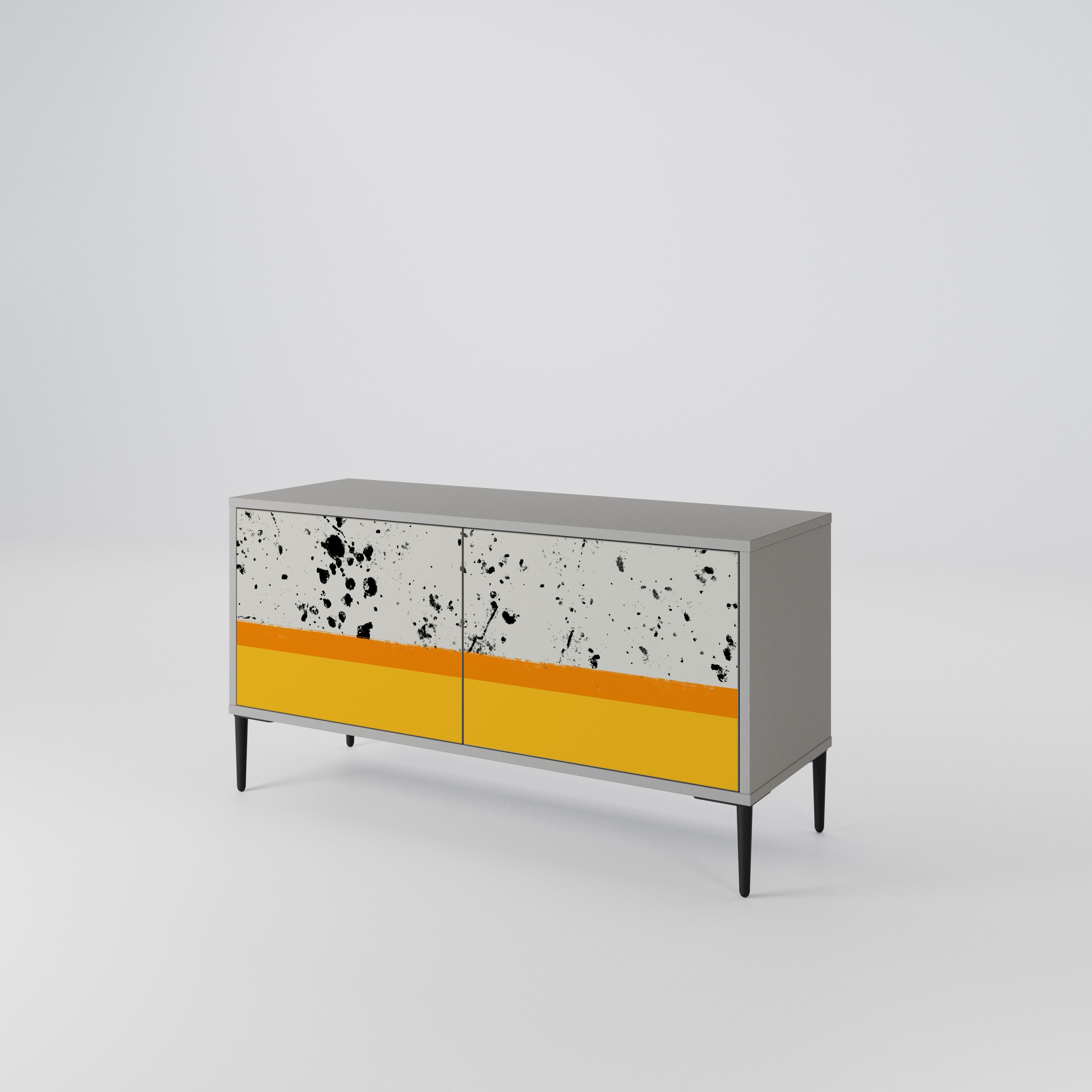 DYED BY ORANGE Compact 2-Door TV Cabinet