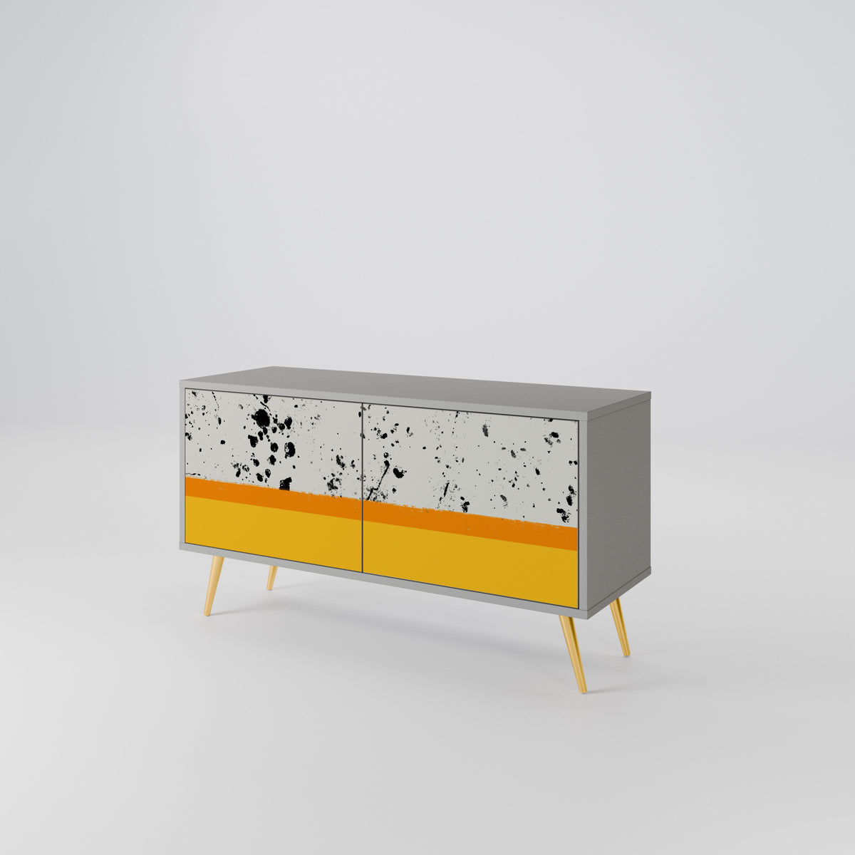 DYED BY ORANGE Compact 2-Door TV Cabinet