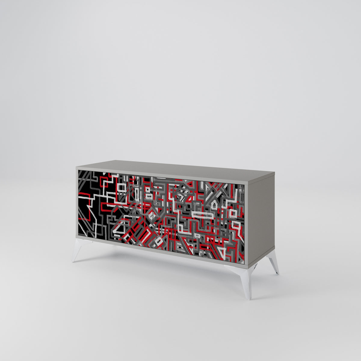 BROKEN LINES Compact 2-Door TV Cabinet