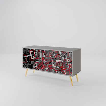 BROKEN LINES Compact 2-Door TV Cabinet