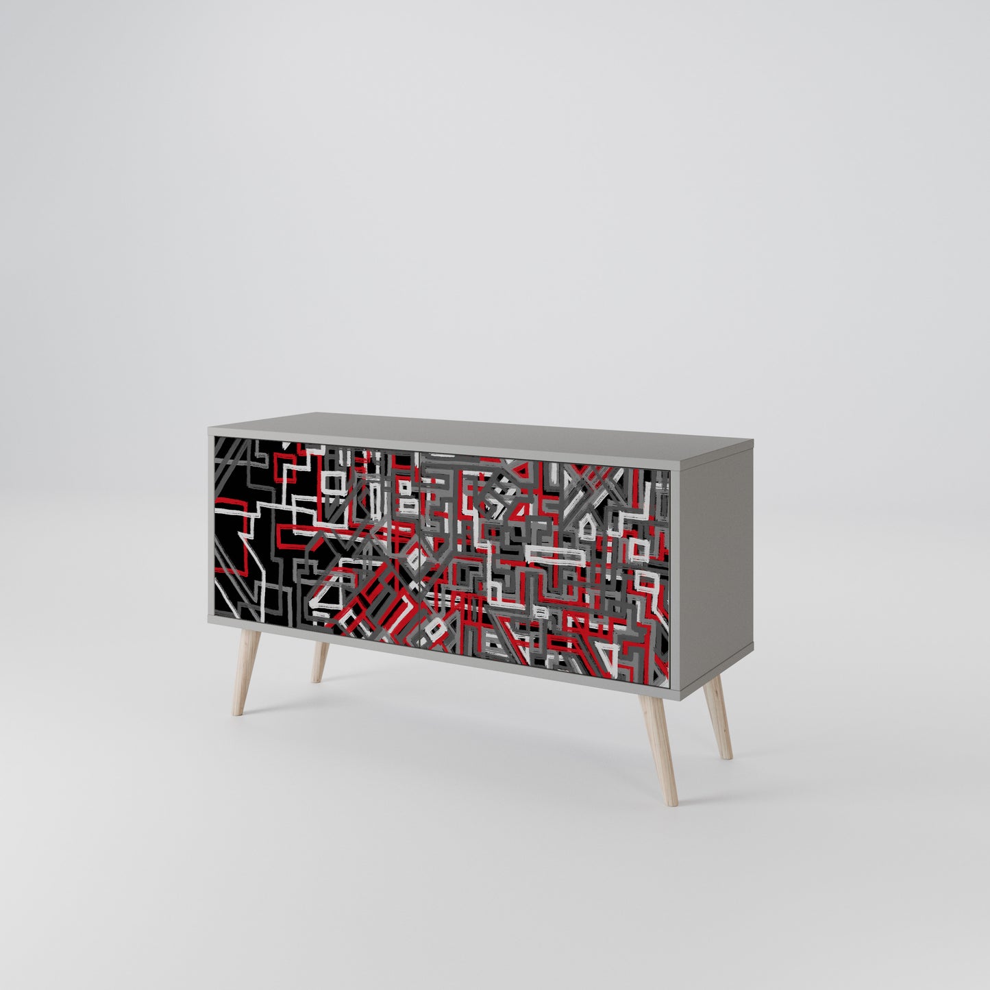 BROKEN LINES Compact 2-Door TV Cabinet