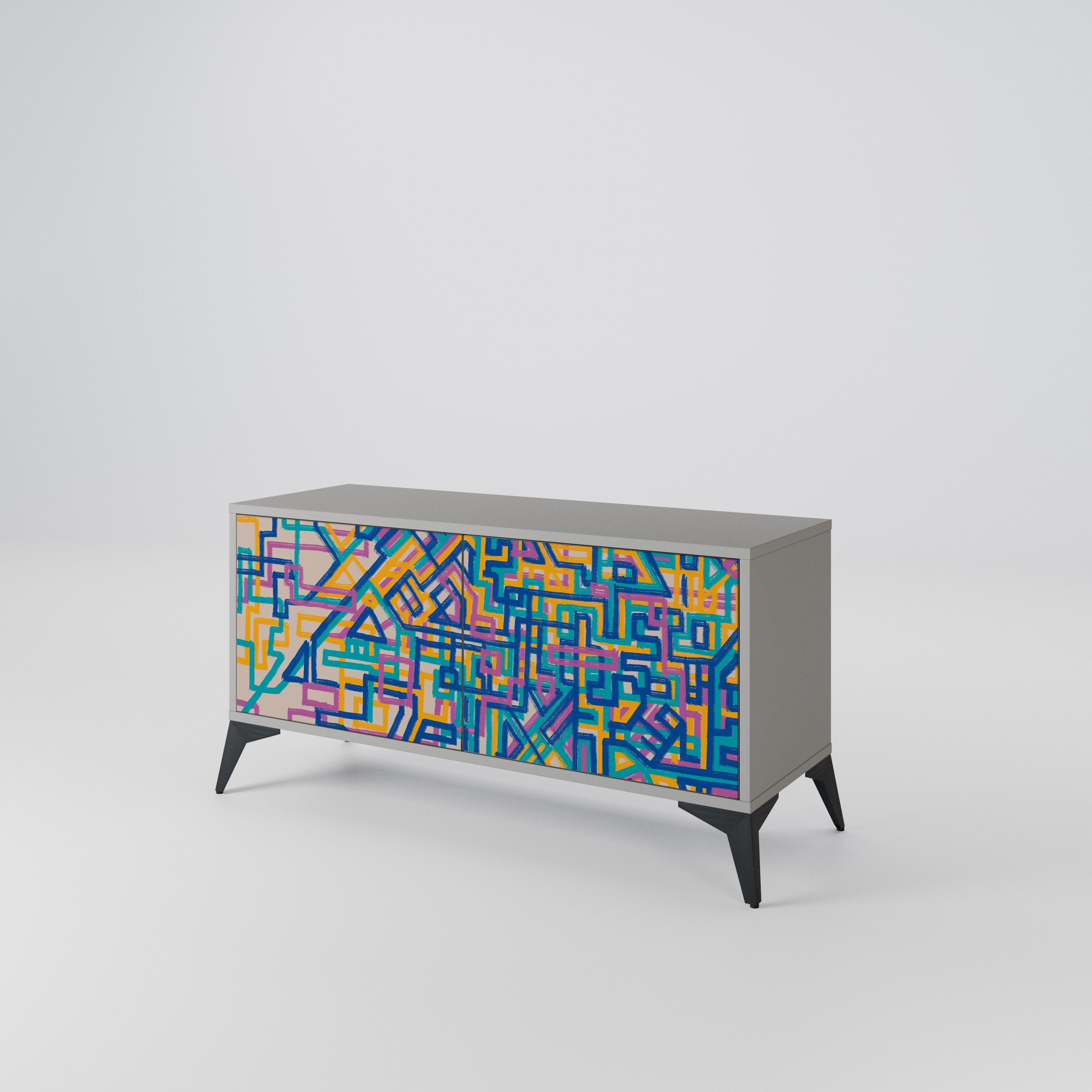 MEMORIES MAP Compact 2-Door TV Cabinet