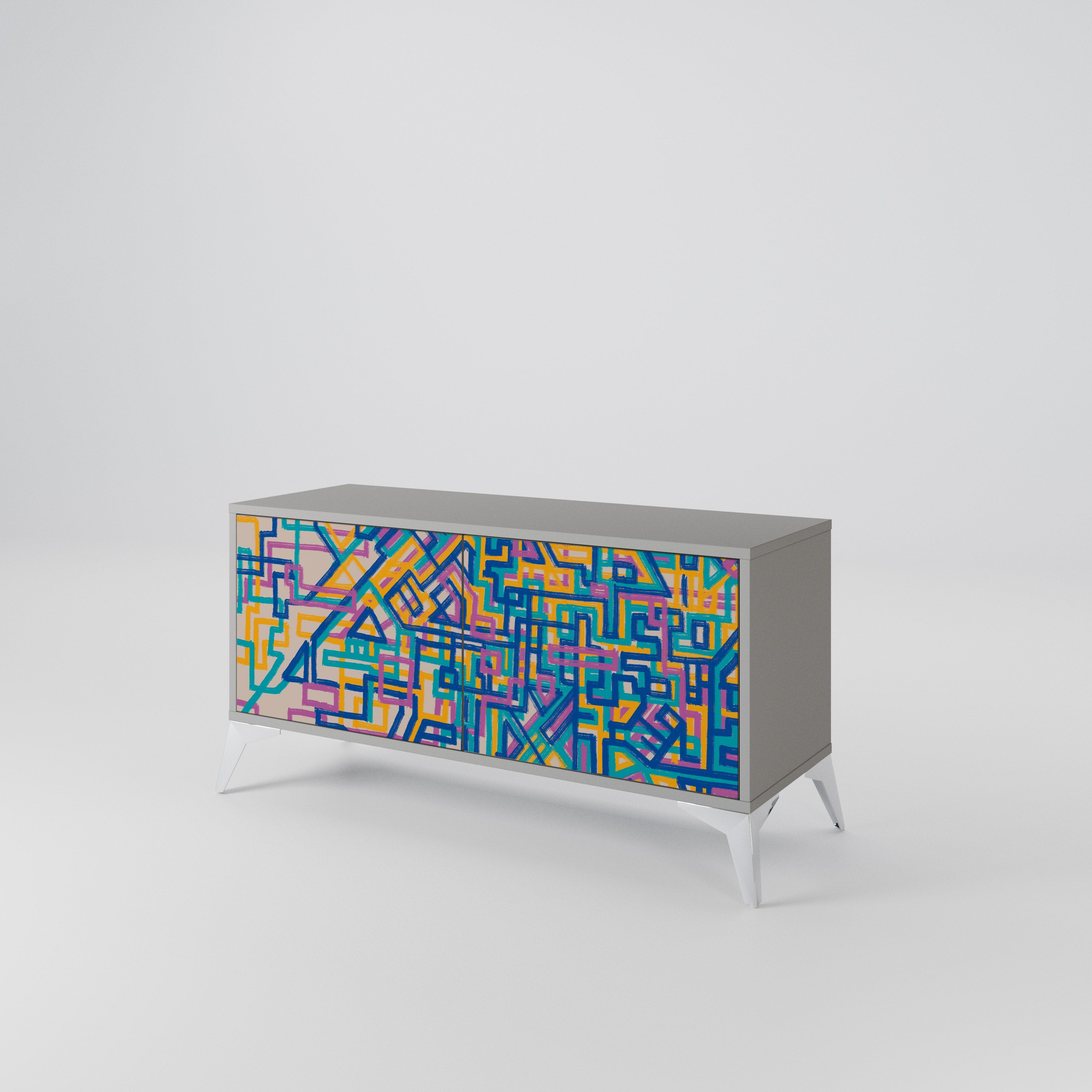 MEMORIES MAP Compact 2-Door TV Cabinet