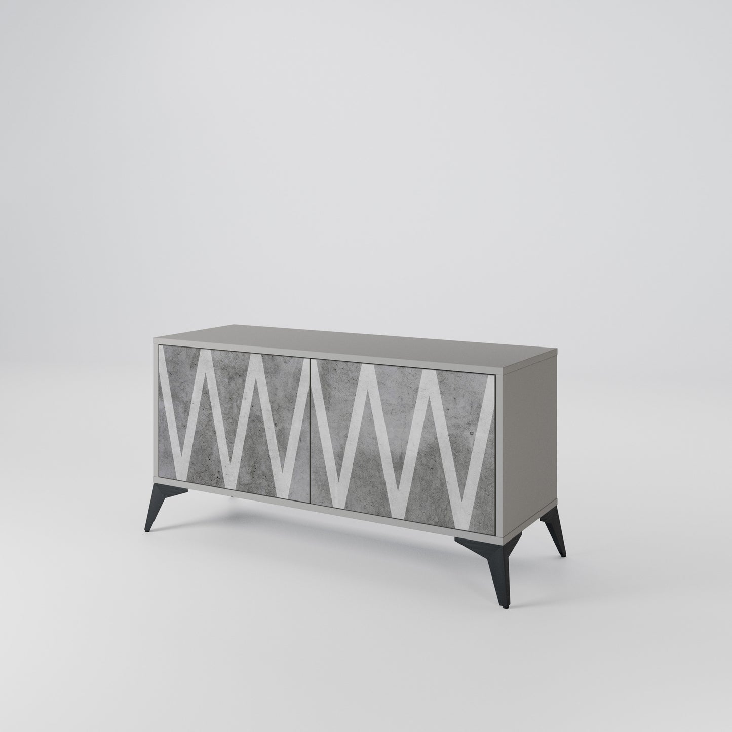 SOLID ZIG ZAG Compact 2-Door TV Cabinet