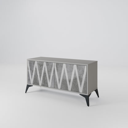 SOLID ZIG ZAG Compact 2-Door TV Cabinet