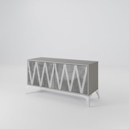 SOLID ZIG ZAG Compact 2-Door TV Cabinet