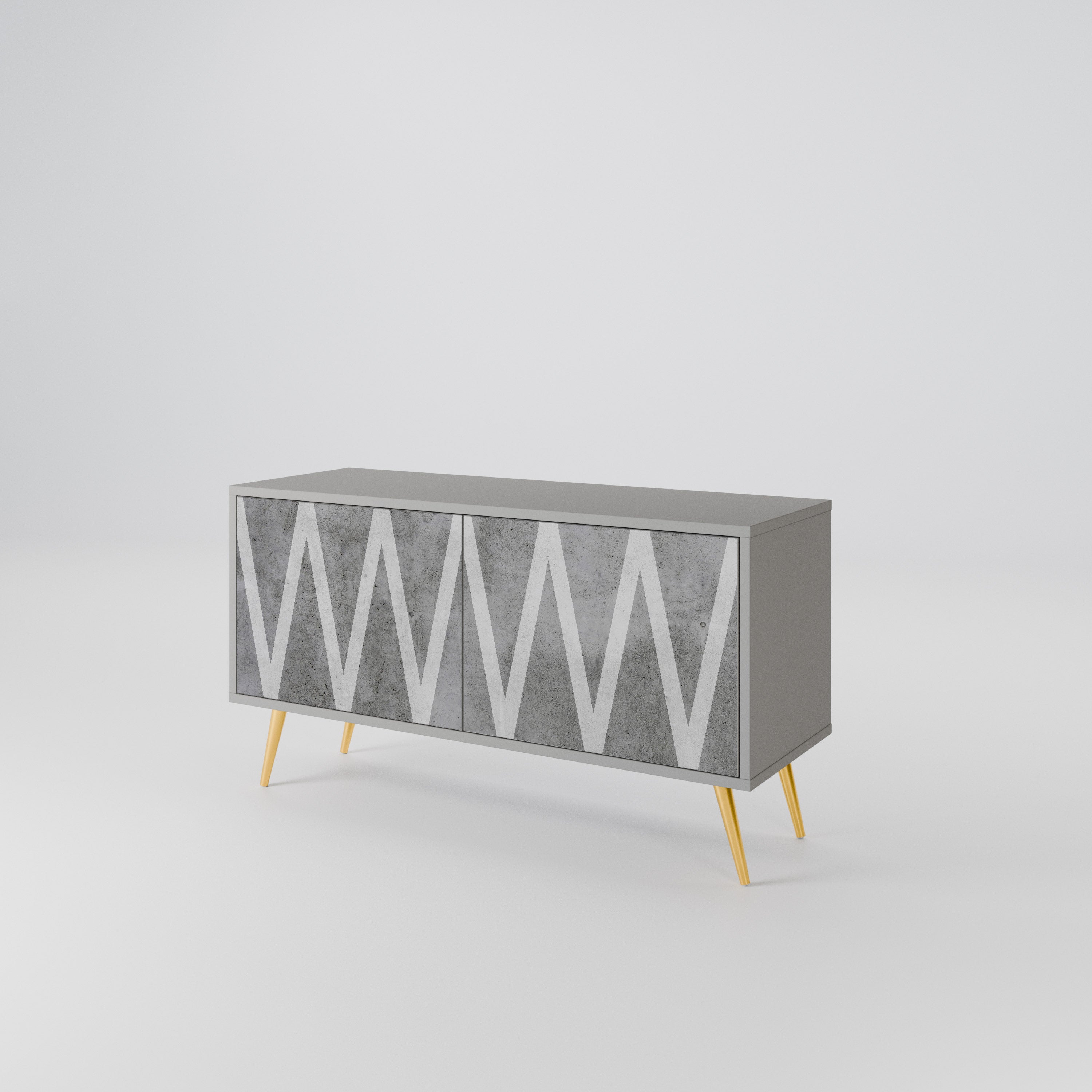 SOLID ZIG ZAG Compact 2-Door TV Cabinet