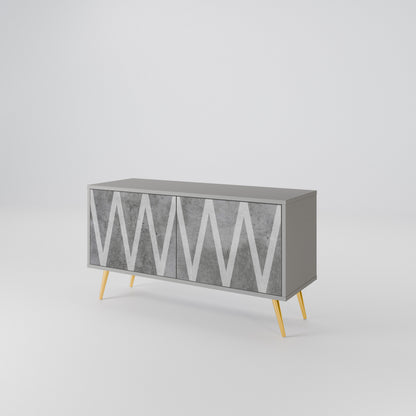SOLID ZIG ZAG Compact 2-Door TV Cabinet