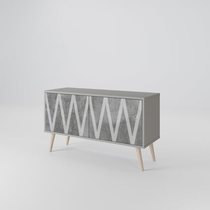 SOLID ZIG ZAG Compact 2-Door TV Cabinet