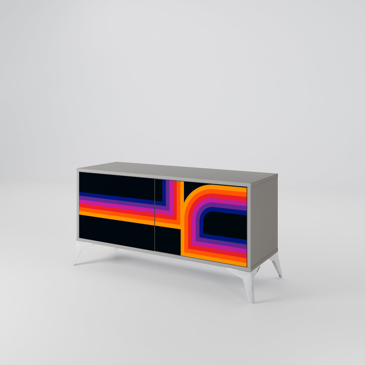 BLINDED BY THE LIGHTS Compact 2-Door TV Cabinet