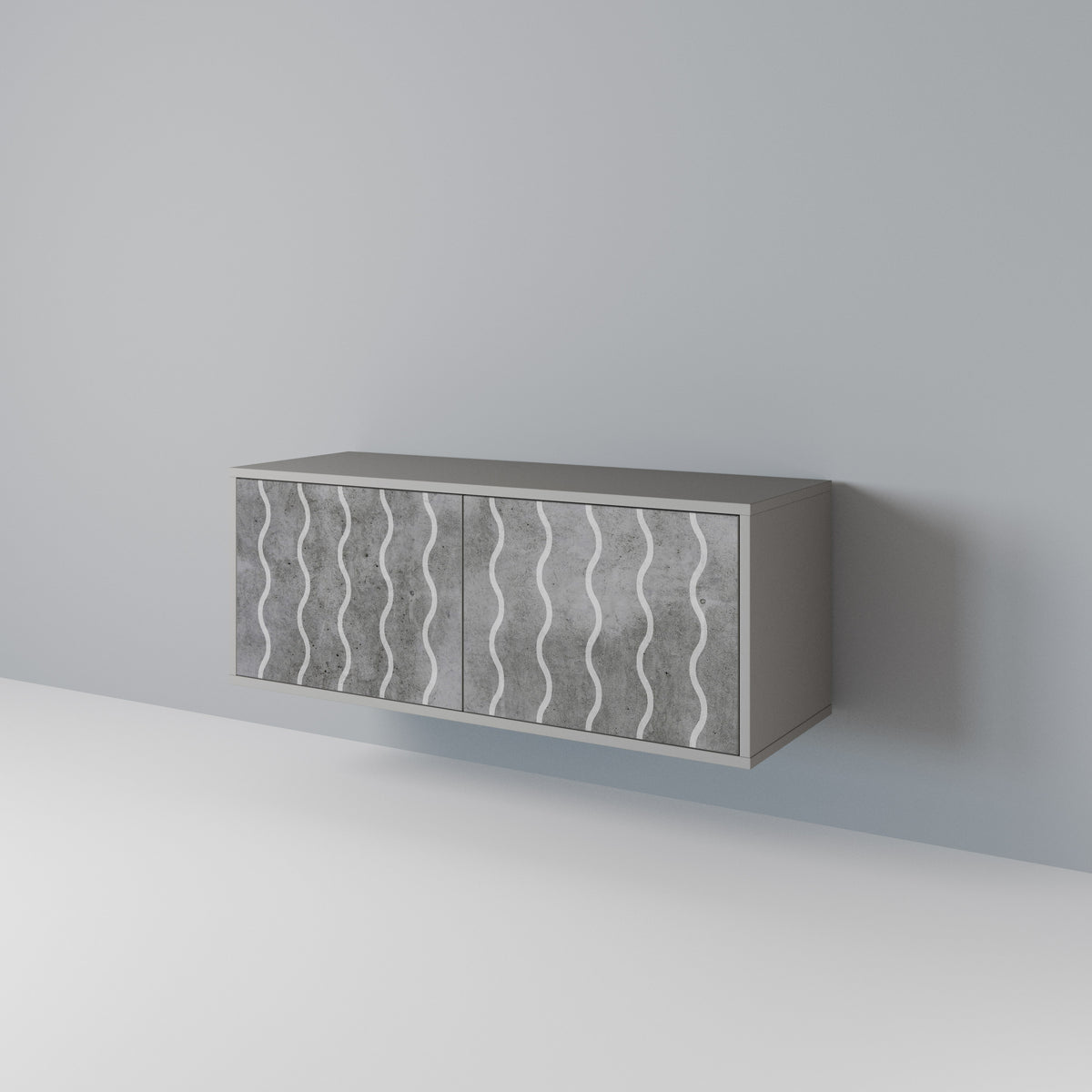 WAVES OF CONCRETE Compact 2-Door TV Cabinet