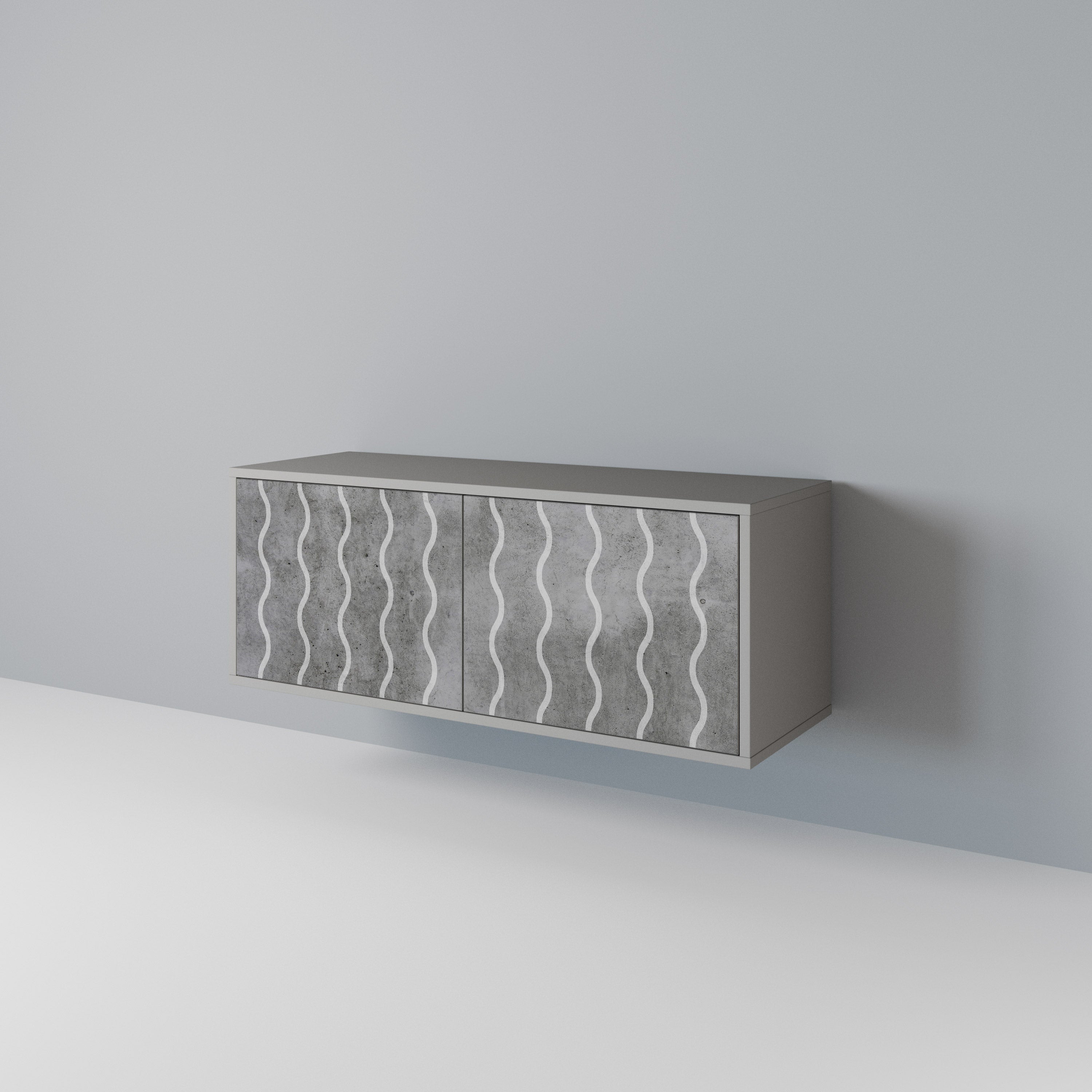 WAVES OF CONCRETE Compact 2-Door TV Cabinet