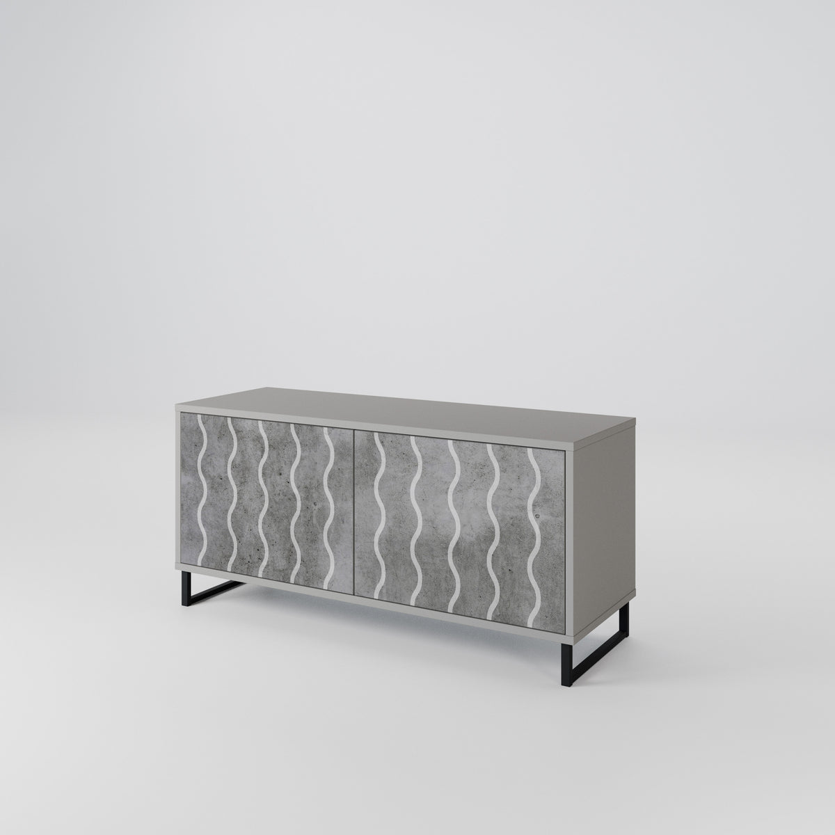 WAVES OF CONCRETE Compact 2-Door TV Cabinet