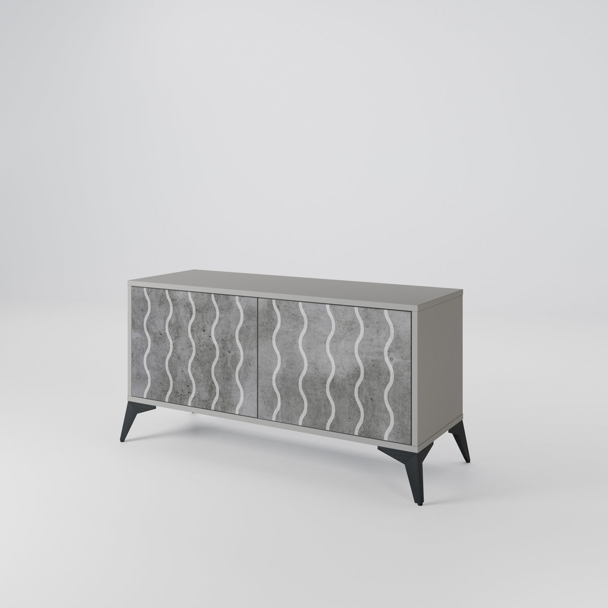 WAVES OF CONCRETE Compact 2-Door TV Cabinet