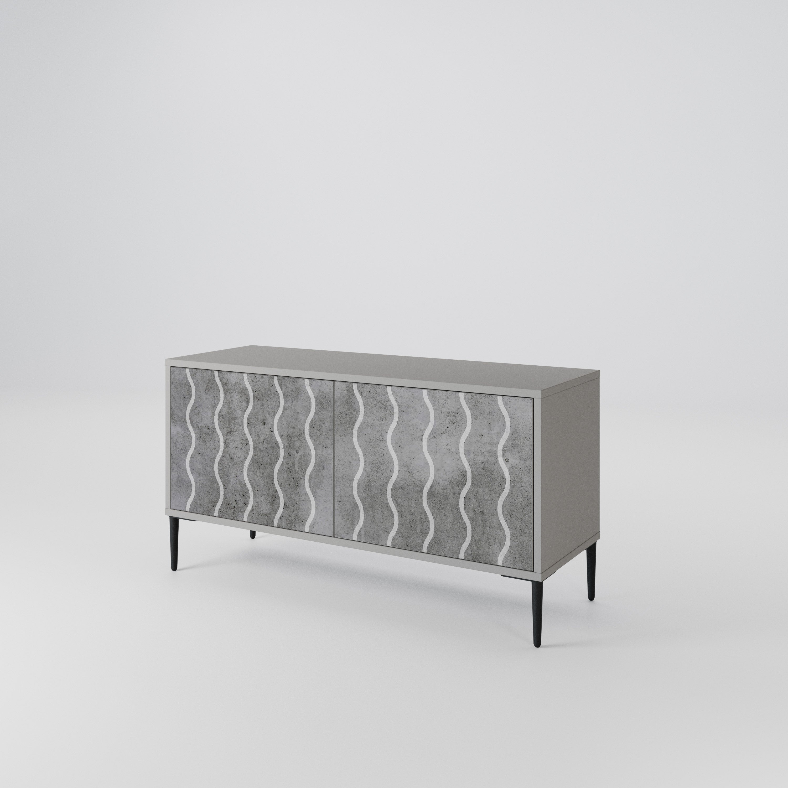 WAVES OF CONCRETE Compact 2-Door TV Cabinet