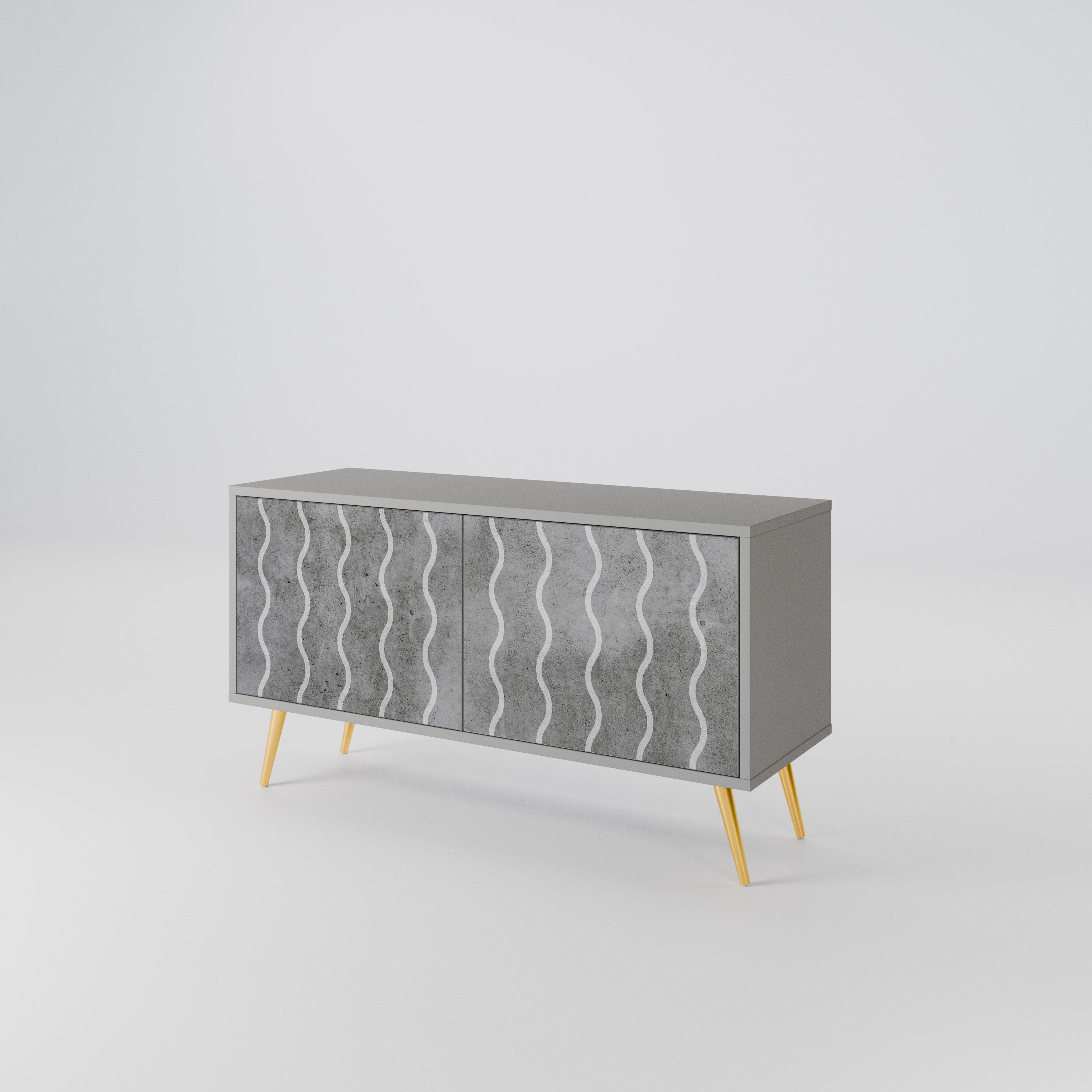 WAVES OF CONCRETE Compact 2-Door TV Cabinet