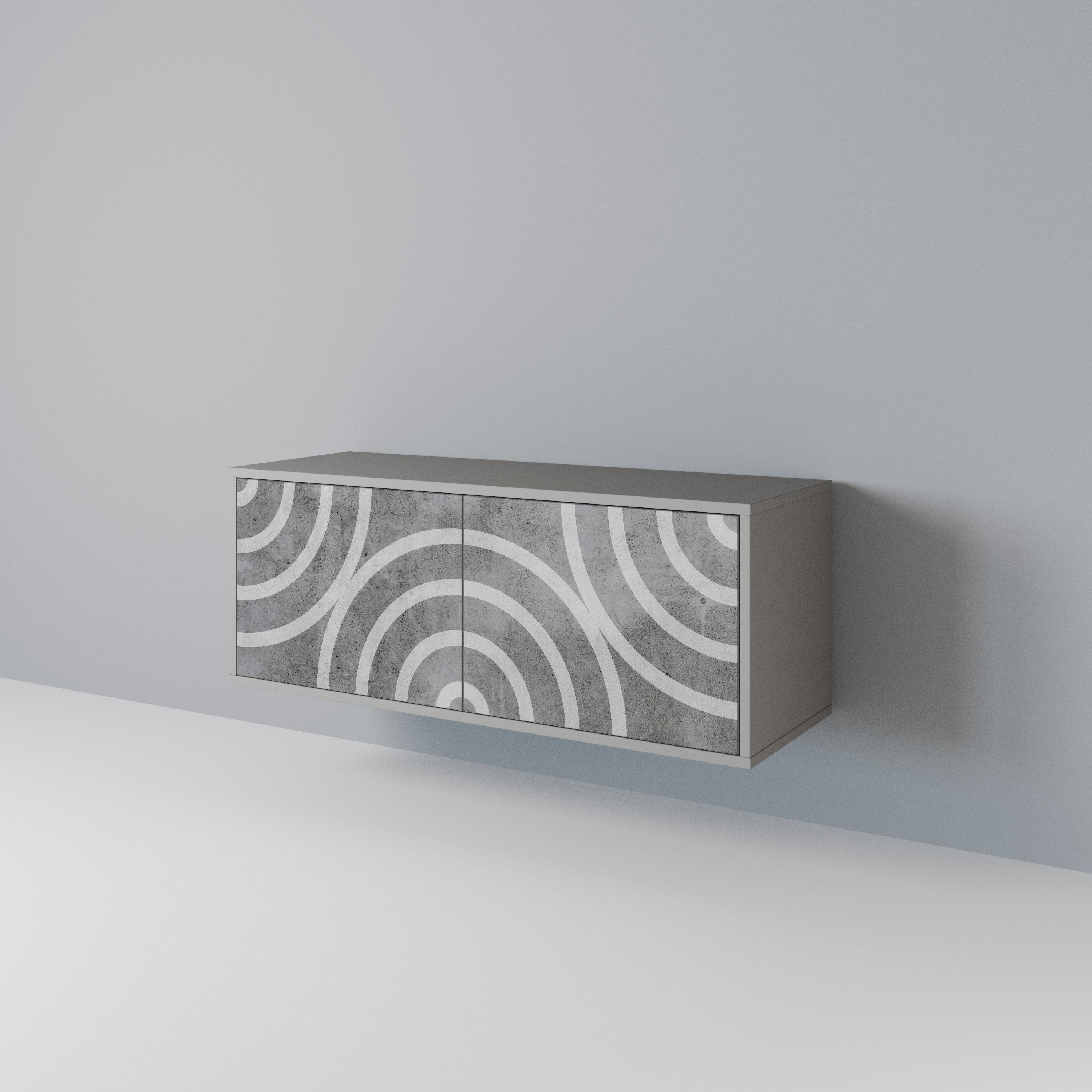 CIRCLE CONCRETE Compact 2-Door TV Cabinet