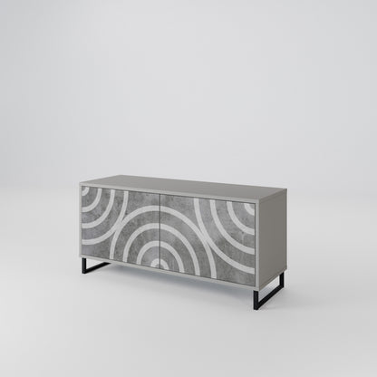 CIRCLE CONCRETE Compact 2-Door TV Cabinet